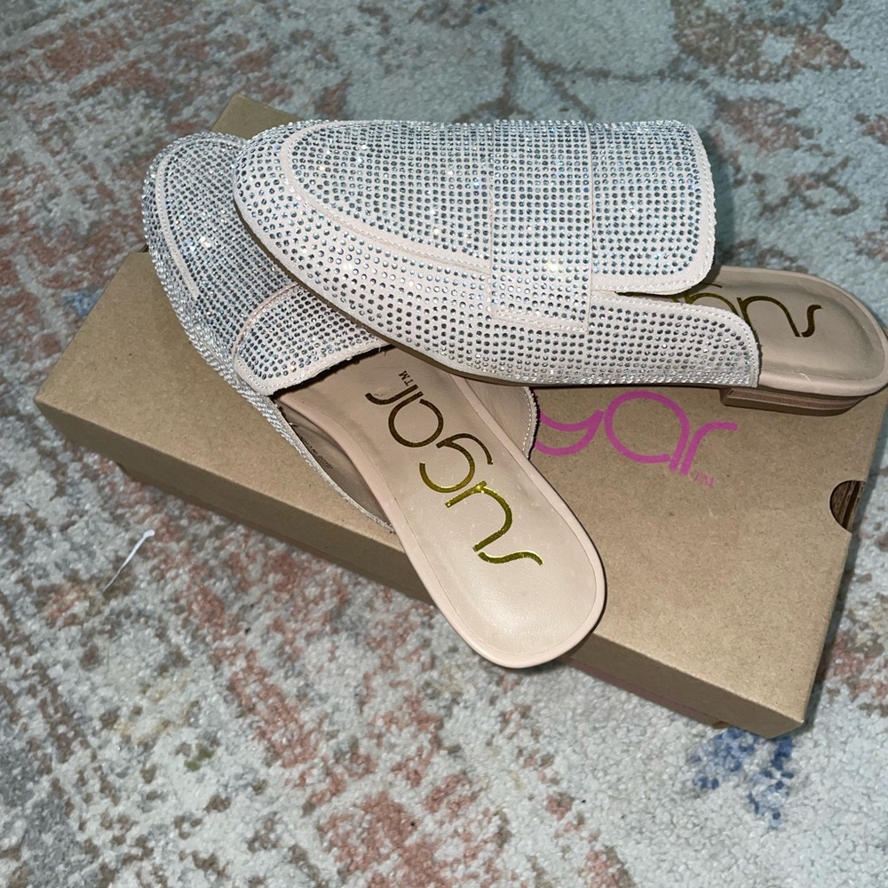 SUGAR mules. Brand new in box. Never worn.